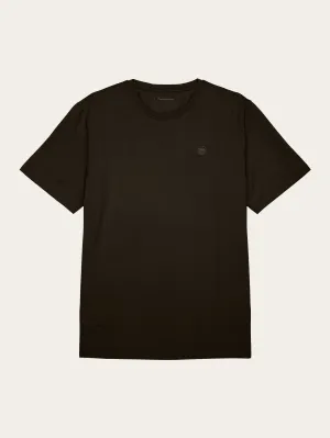 Regular fit Badge t-shirt - Green melange Knowledge Cotton