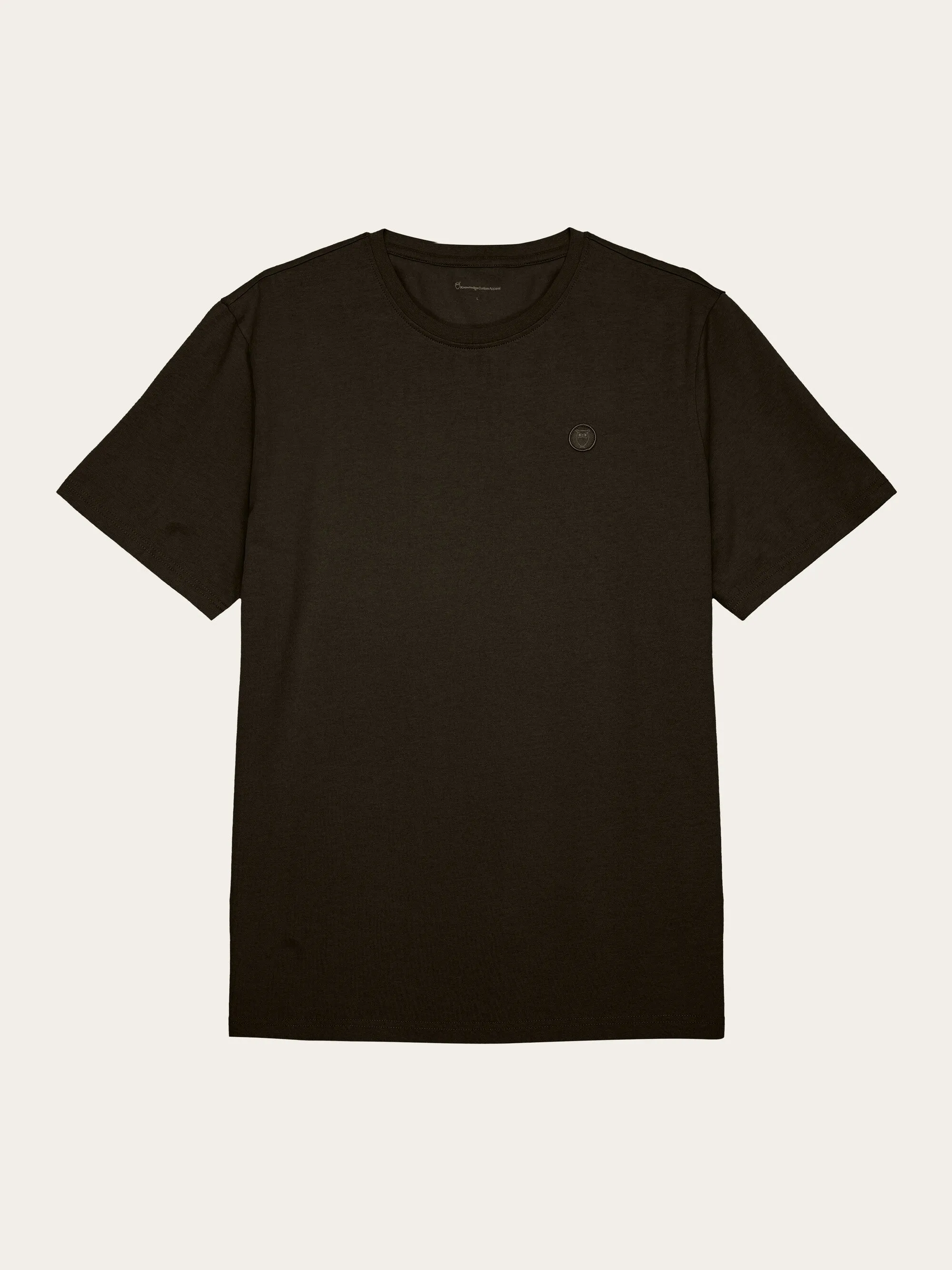 Regular fit Badge t-shirt - Green melange Knowledge Cotton
