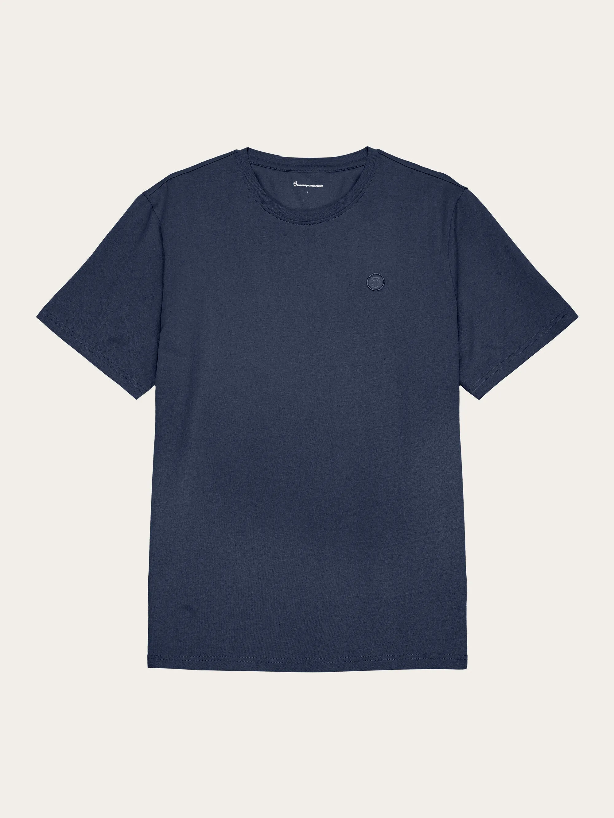 Regular fit Badge t-shirt - Insigna Blue melange Knowledge Cotton