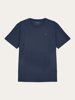 Regular fit Badge t-shirt - Insigna Blue melange Knowledge Cotton