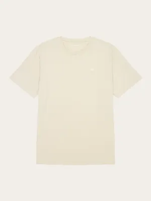 Regular fit Badge t-shirt - Light feather gray Knowledge Cotton