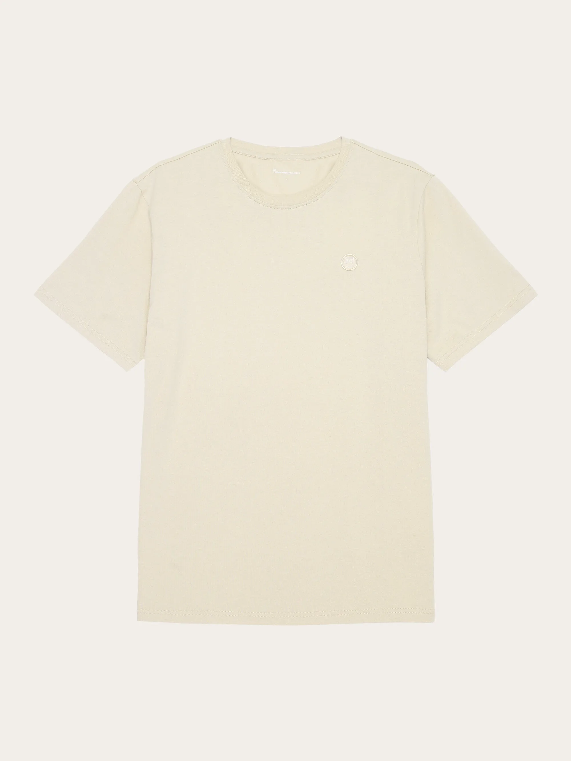 Regular fit Badge t-shirt - Light feather gray Knowledge Cotton