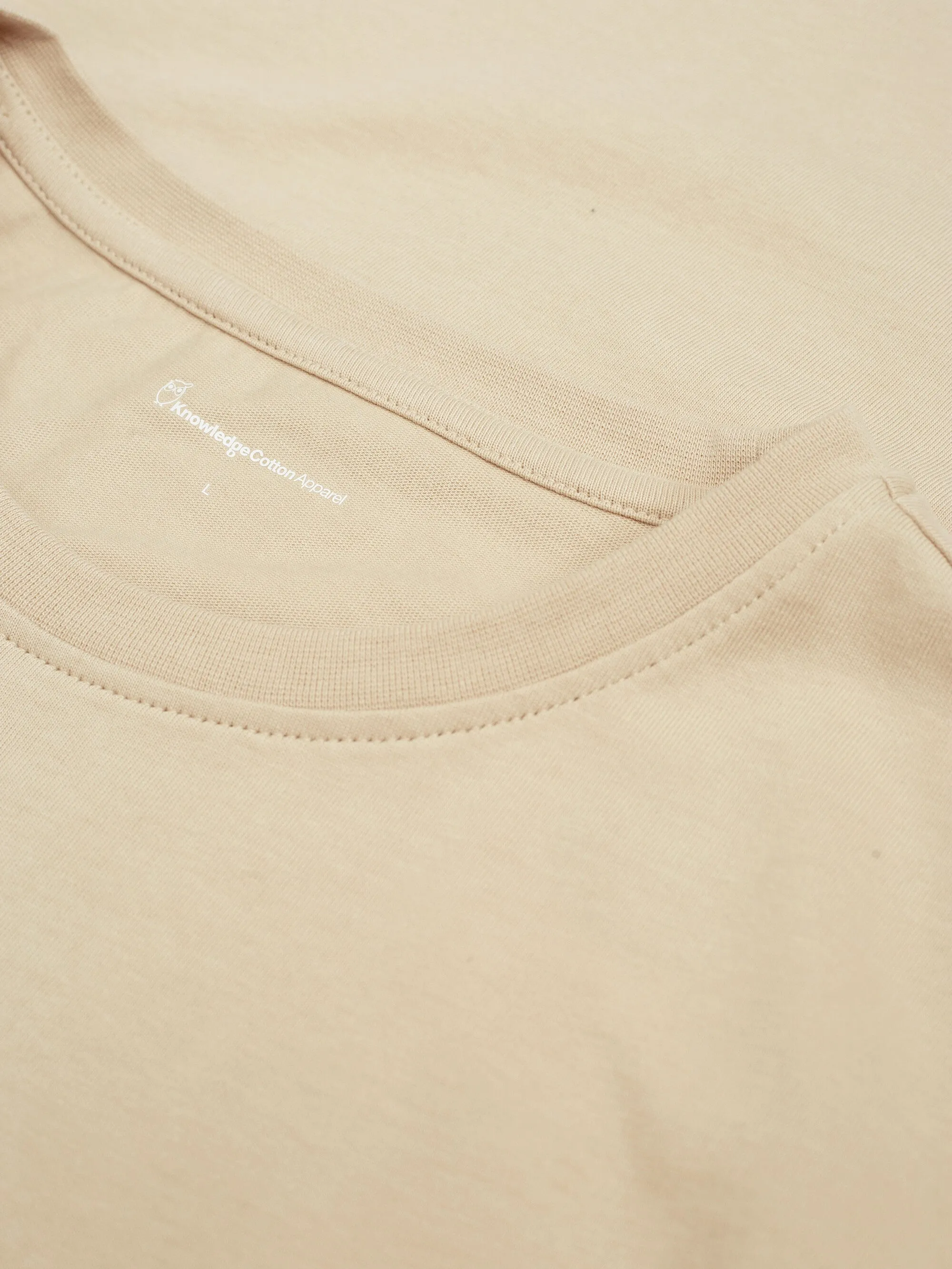 Regular fit Badge t-shirt - Safari melange Knowledge Cotton