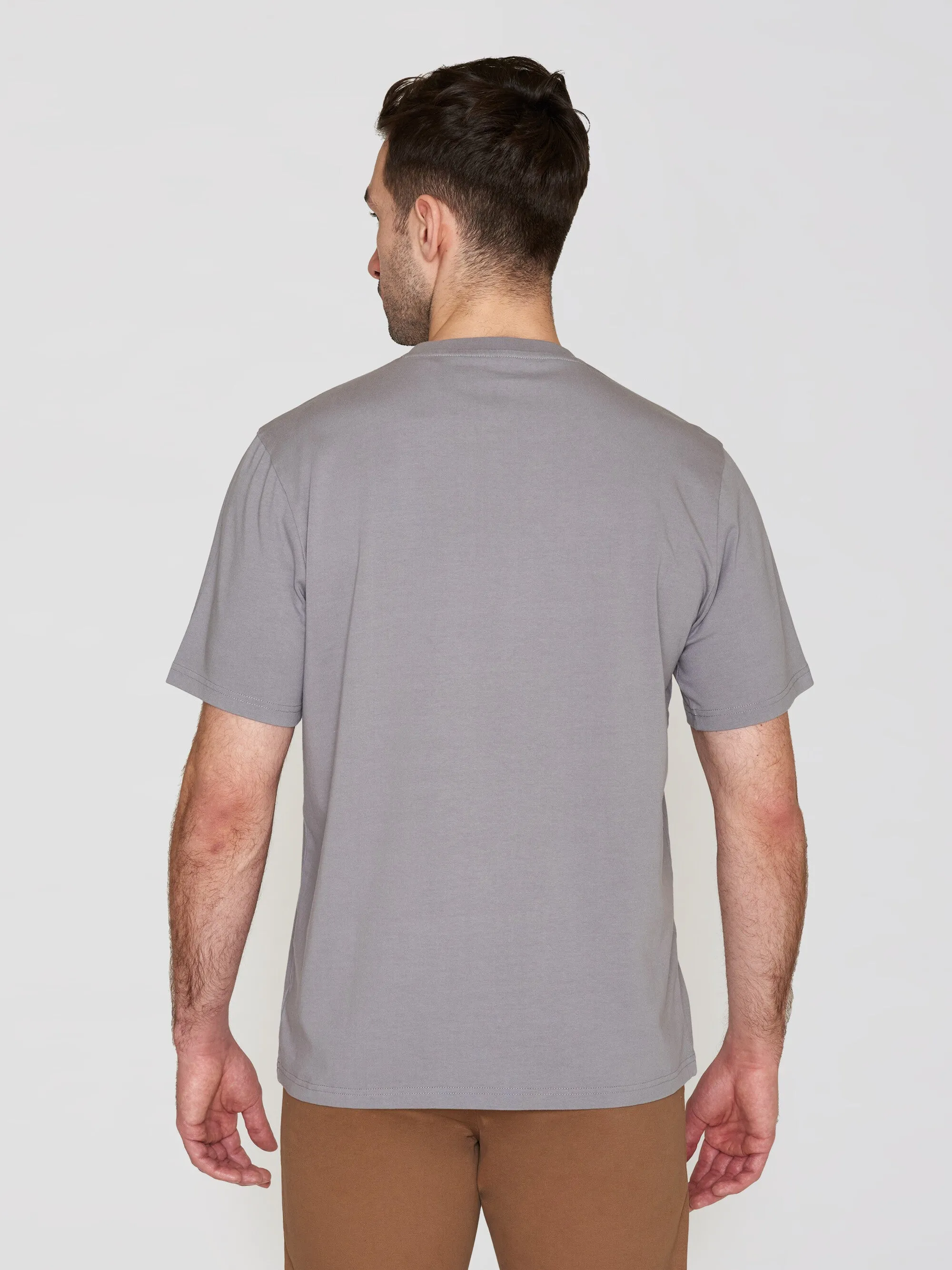Regular fit Badge t-shirt - Sharkskin Knowledge Cotton