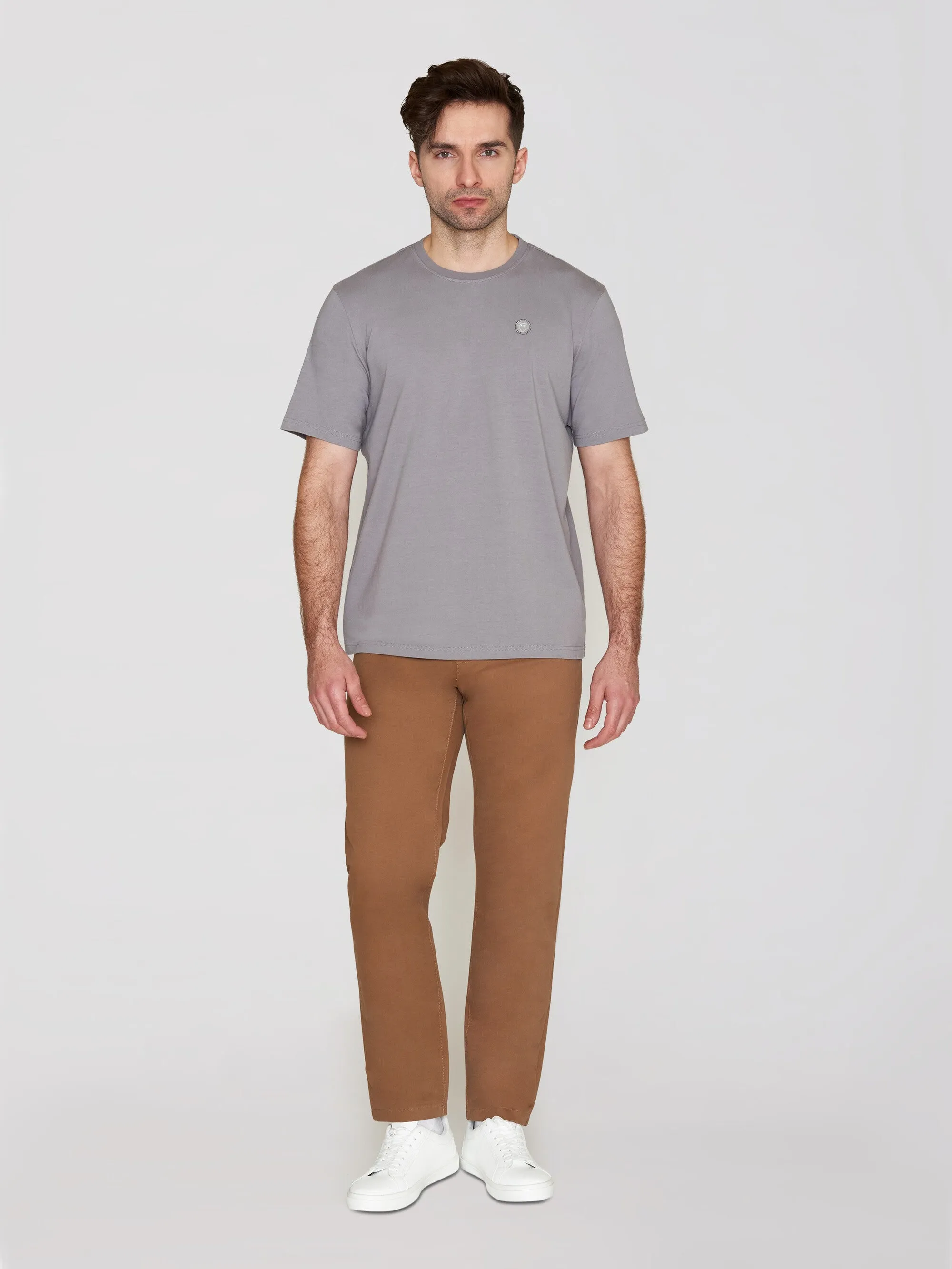 Regular fit Badge t-shirt - Sharkskin Knowledge Cotton