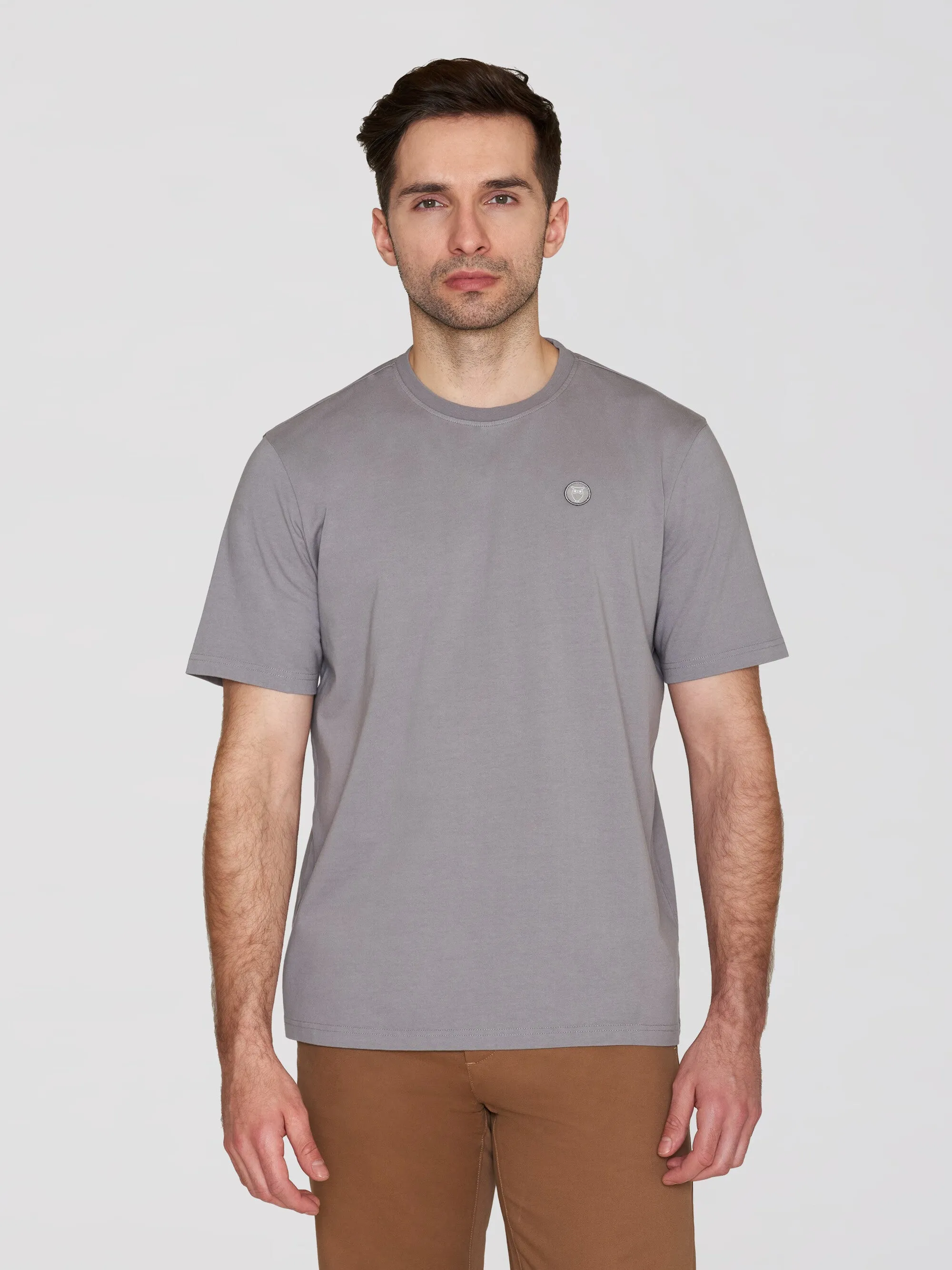Regular fit Badge t-shirt - Sharkskin Knowledge Cotton