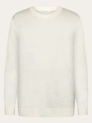 Regular merino knit crew neck - RWS - Egret Knowledge Cotton