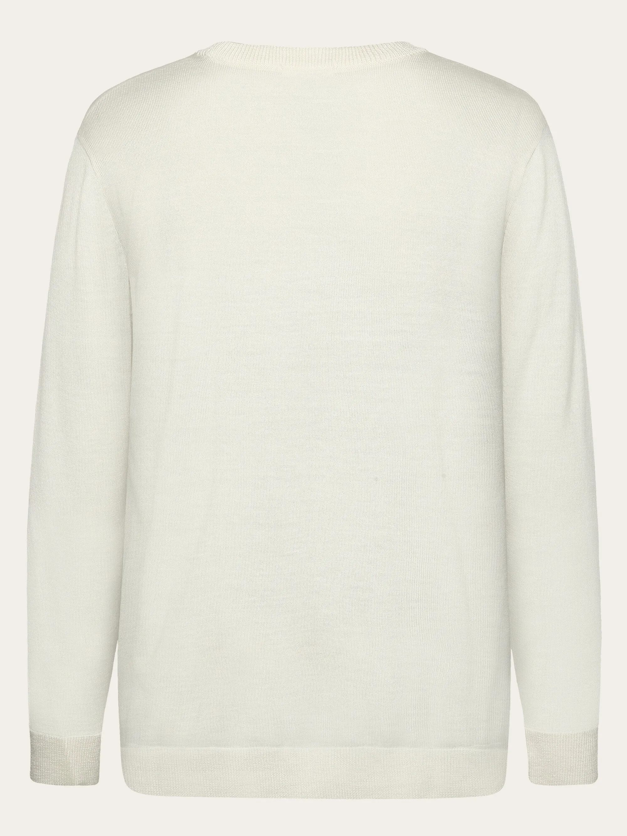 Regular merino knit crew neck - RWS - Egret Knowledge Cotton