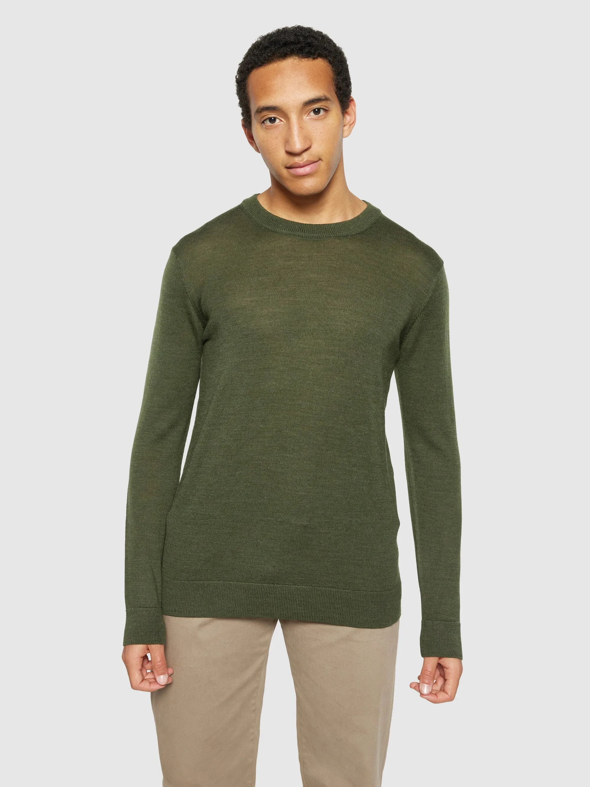 Regular merino knit crew neck - RWS - Forrest Night Knowledge Cotton
