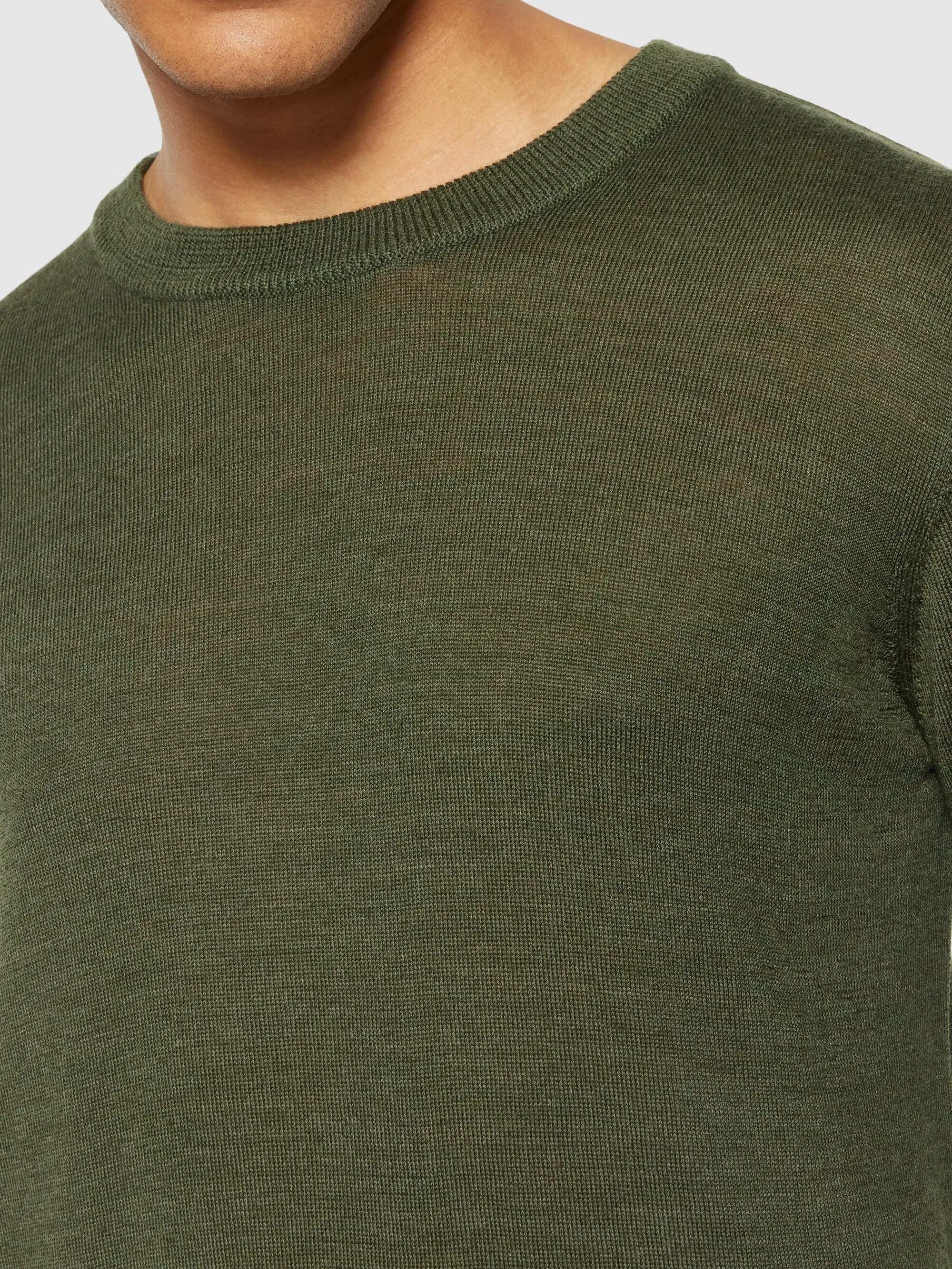 Regular merino knit crew neck - RWS - Forrest Night Knowledge Cotton