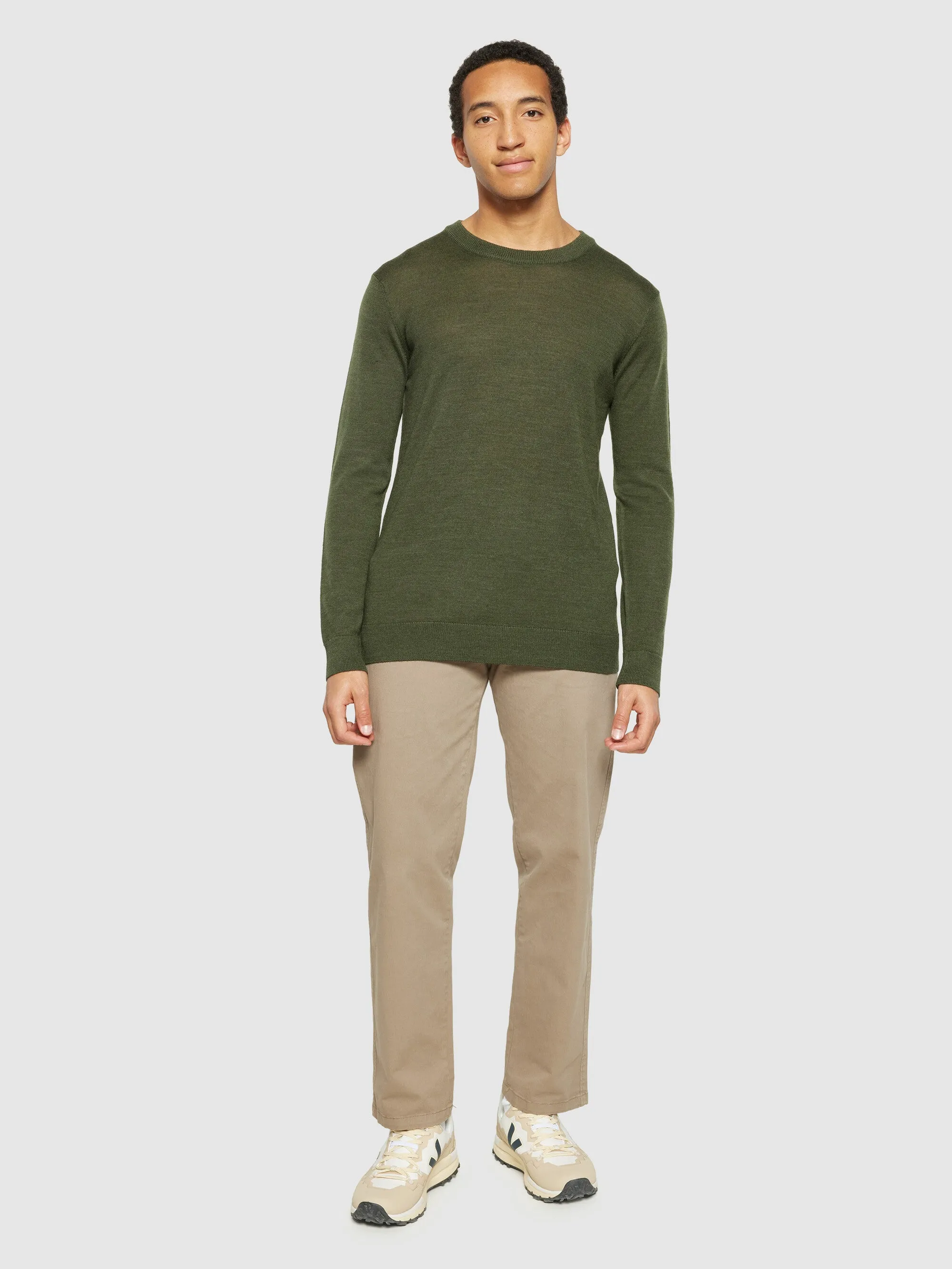 Regular merino knit crew neck - RWS - Forrest Night Knowledge Cotton