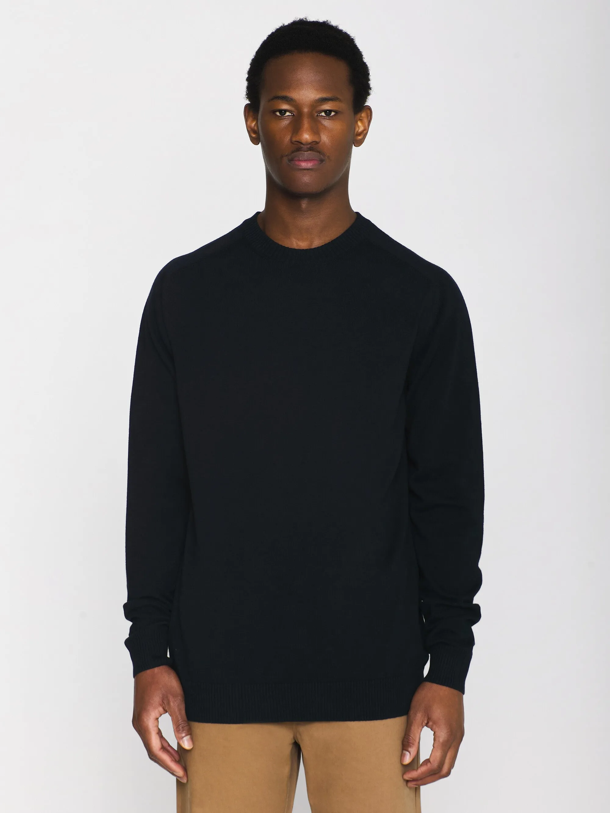 Regular merino knit crew neck - RWS - Total Eclipse Knowledge Cotton