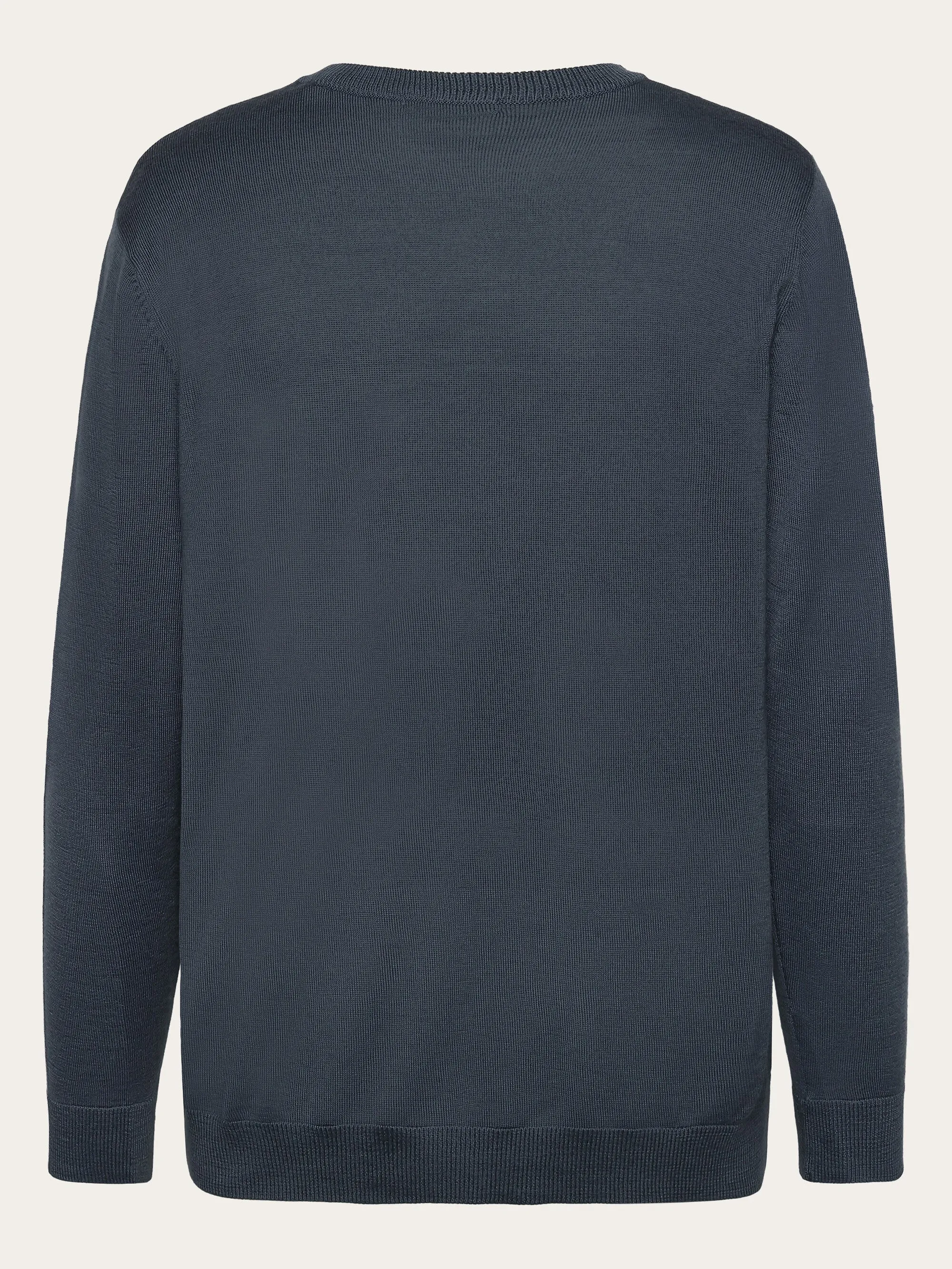 Regular merino knit crew neck - RWS - Vintage Indigo Knowledge Cotton