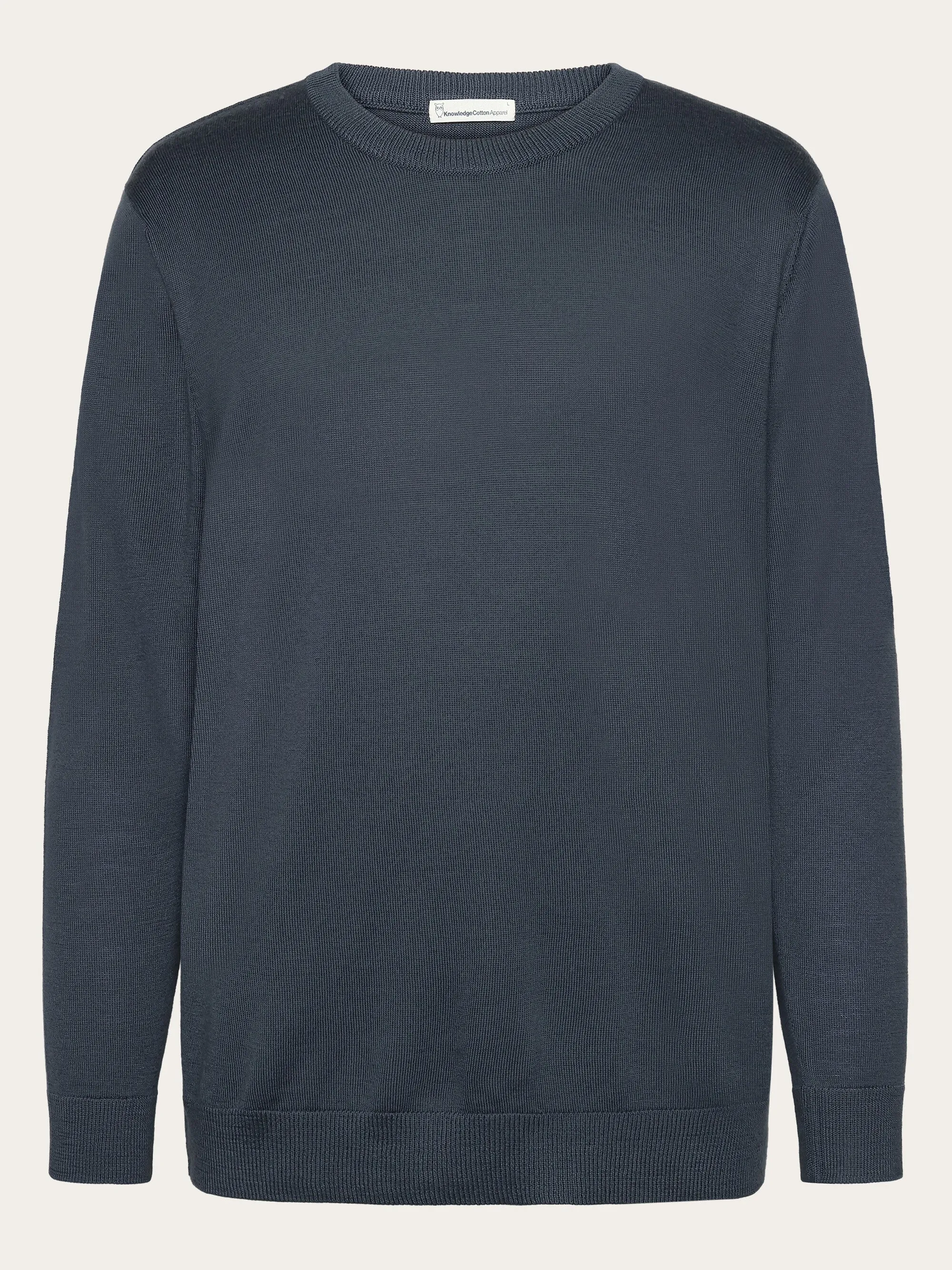Regular merino knit crew neck - RWS - Vintage Indigo Knowledge Cotton