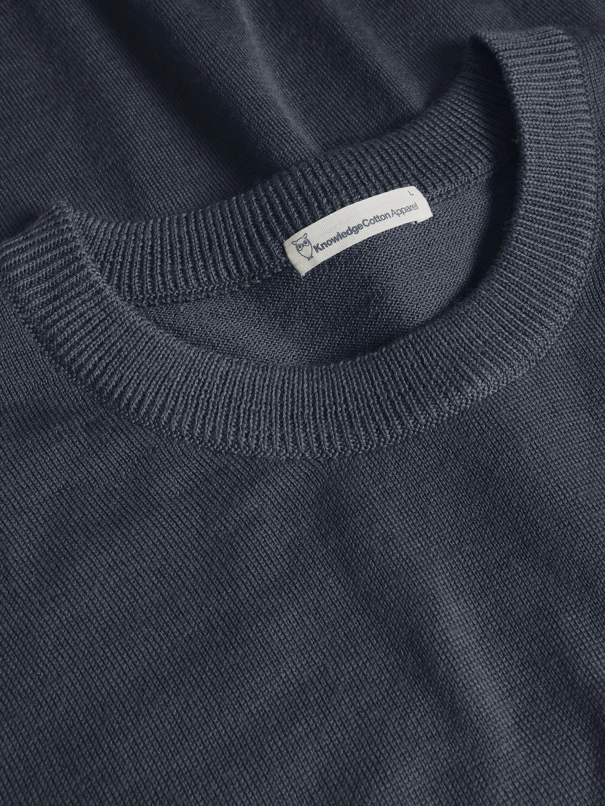 Regular merino knit crew neck - RWS - Vintage Indigo Knowledge Cotton