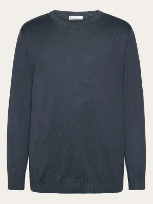 Regular merino knit crew neck - RWS - Vintage Indigo Knowledge Cotton