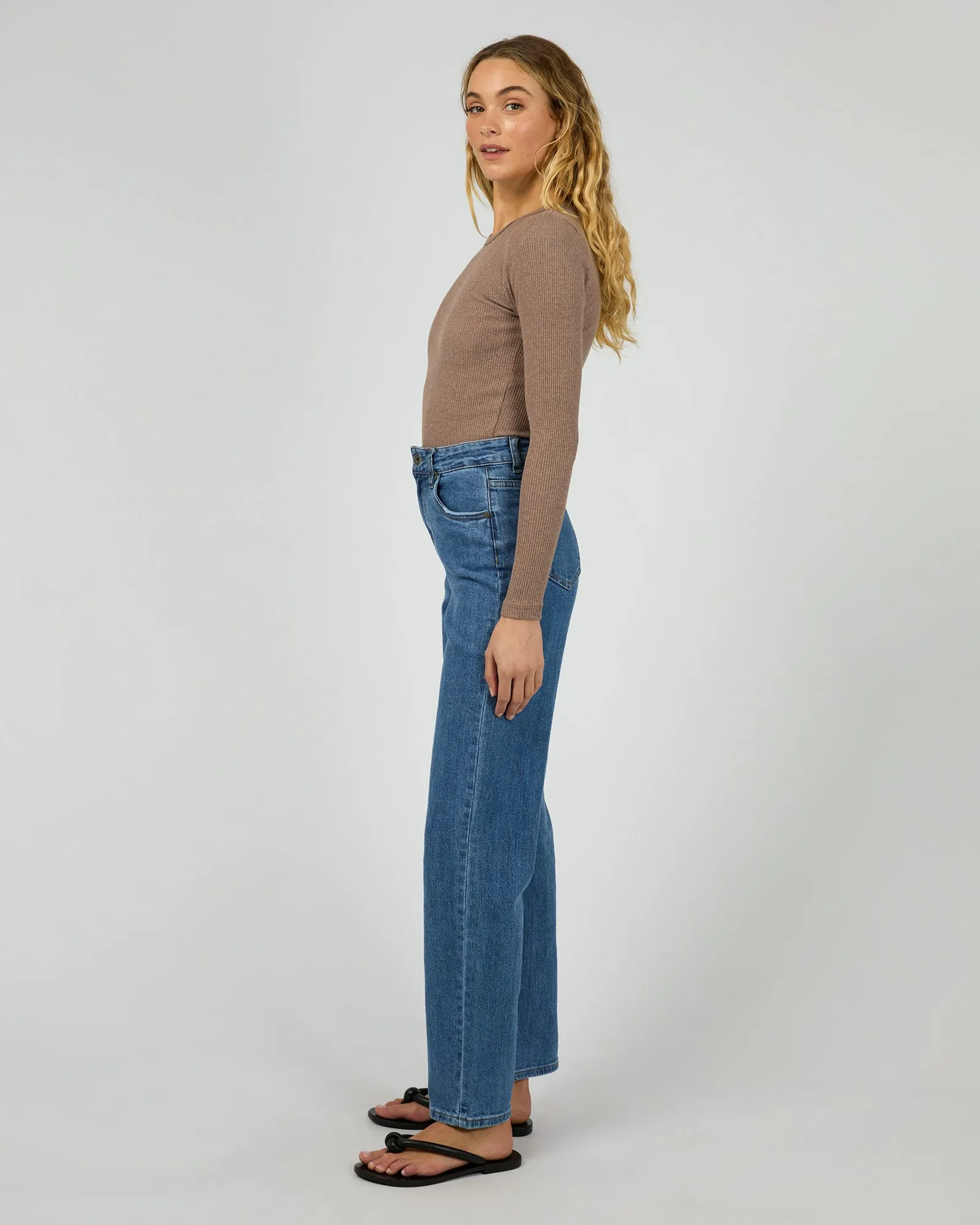 Rib Long Sleeve Brown
