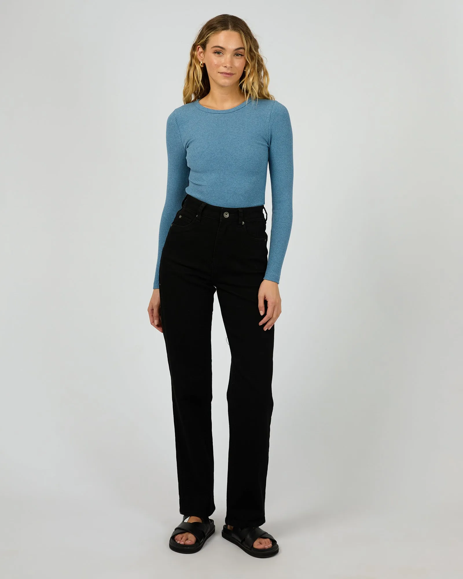 Rib Long Sleeve Slate Marle