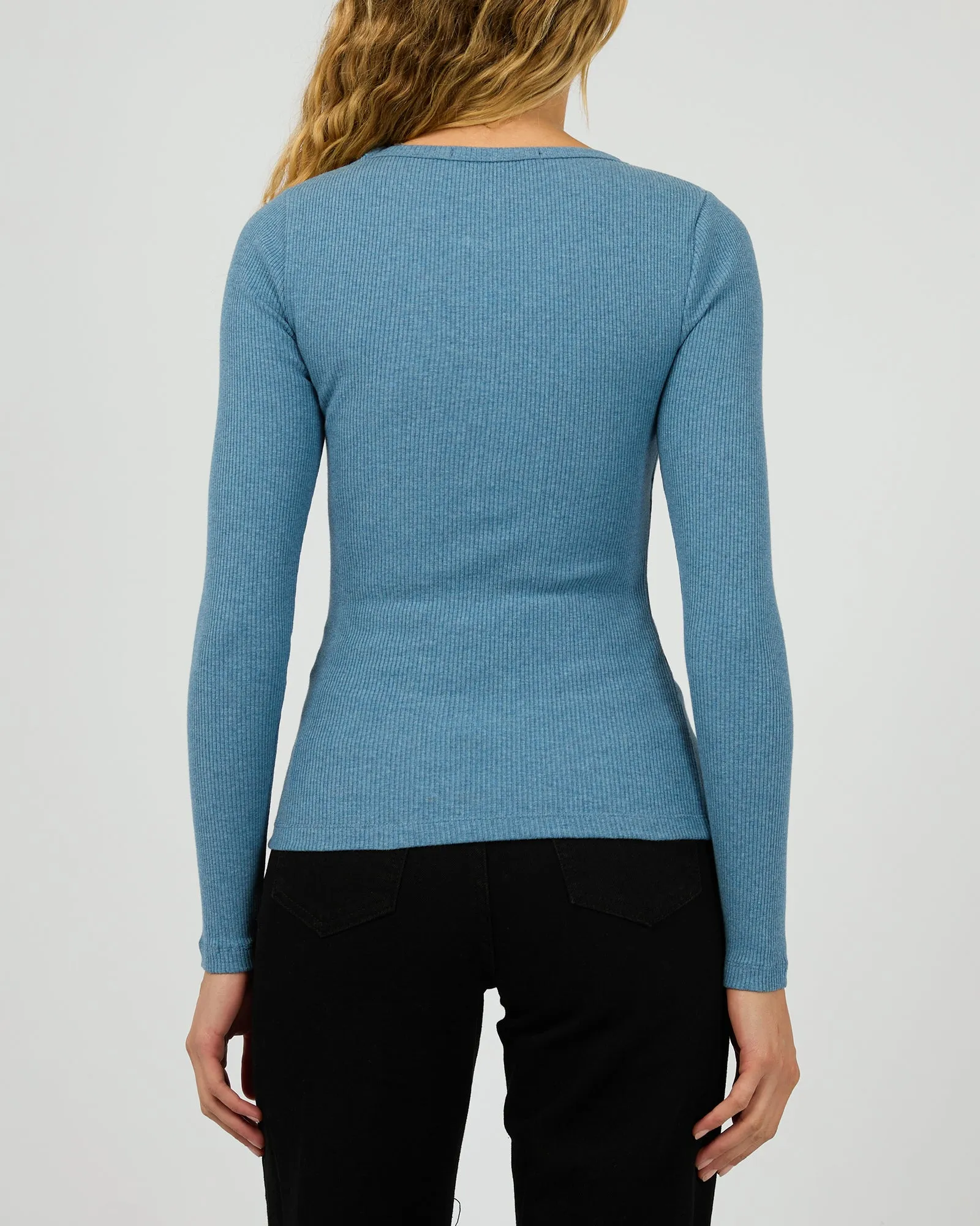 Rib Long Sleeve Slate Marle