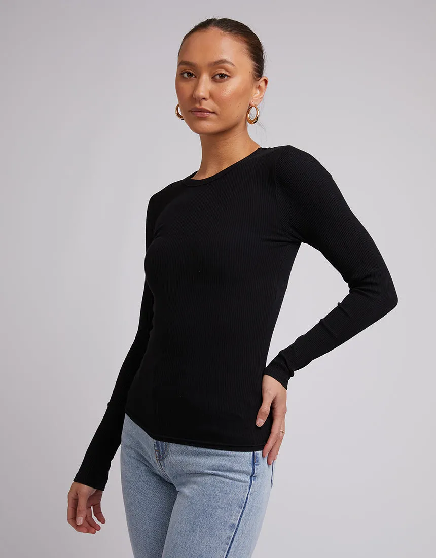Rib Long Sleeve Tee Black