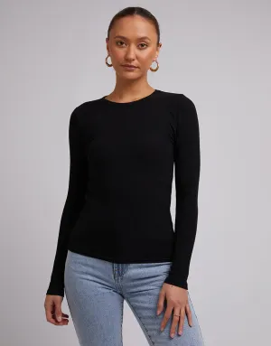 Rib Long Sleeve Tee Black