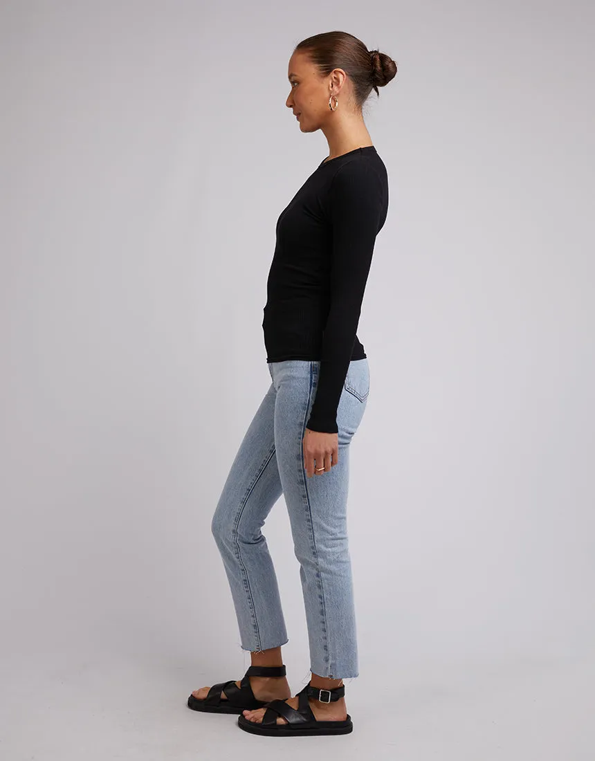 Rib Long Sleeve Tee Black