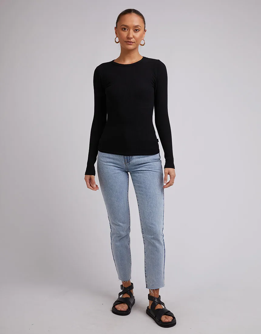Rib Long Sleeve Tee Black