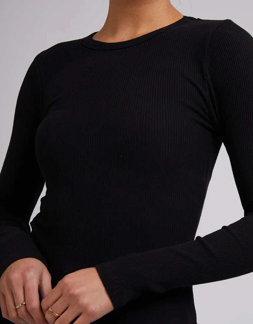 Rib Long Sleeve Tee Black