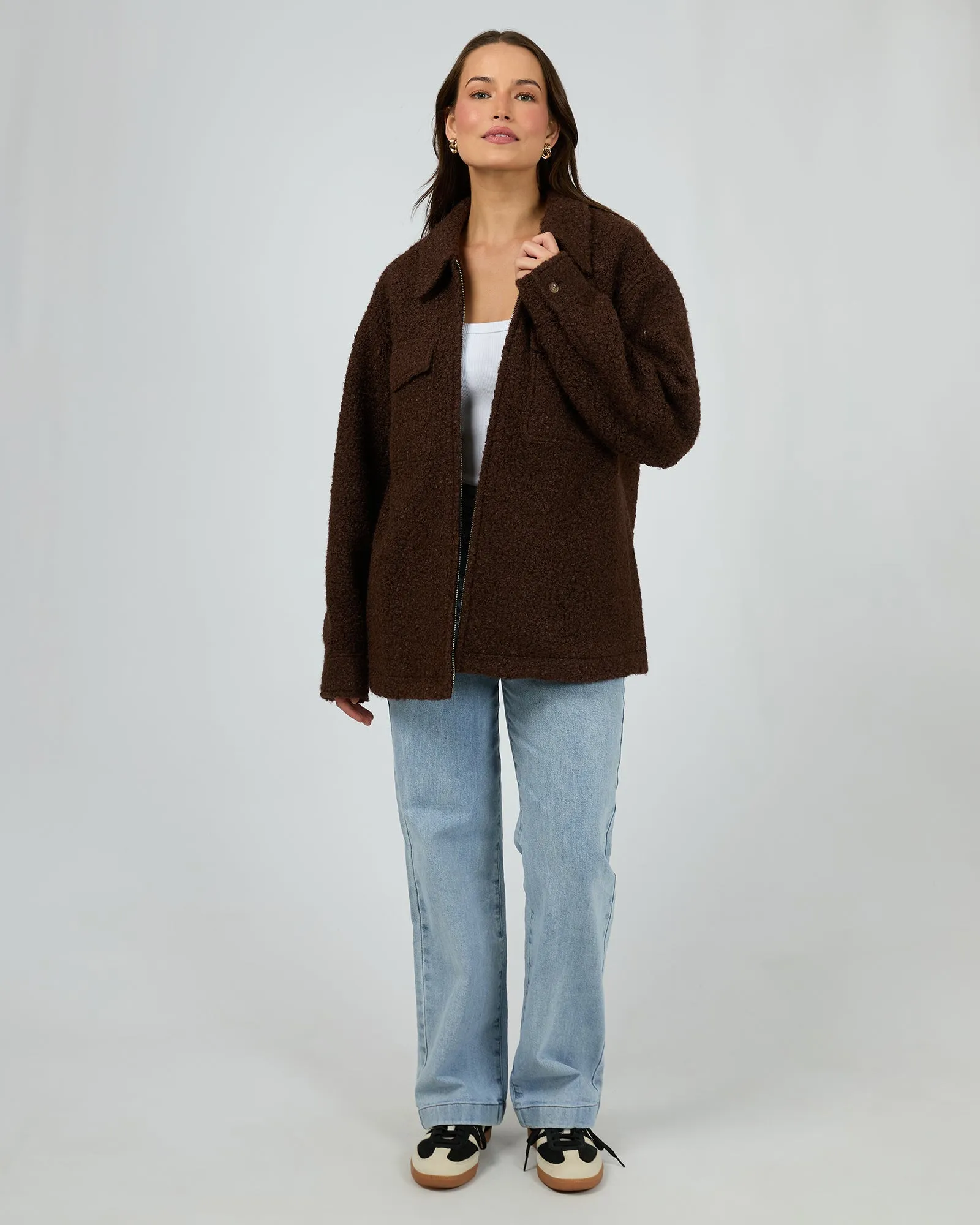 Romy Textured Jacket Brown