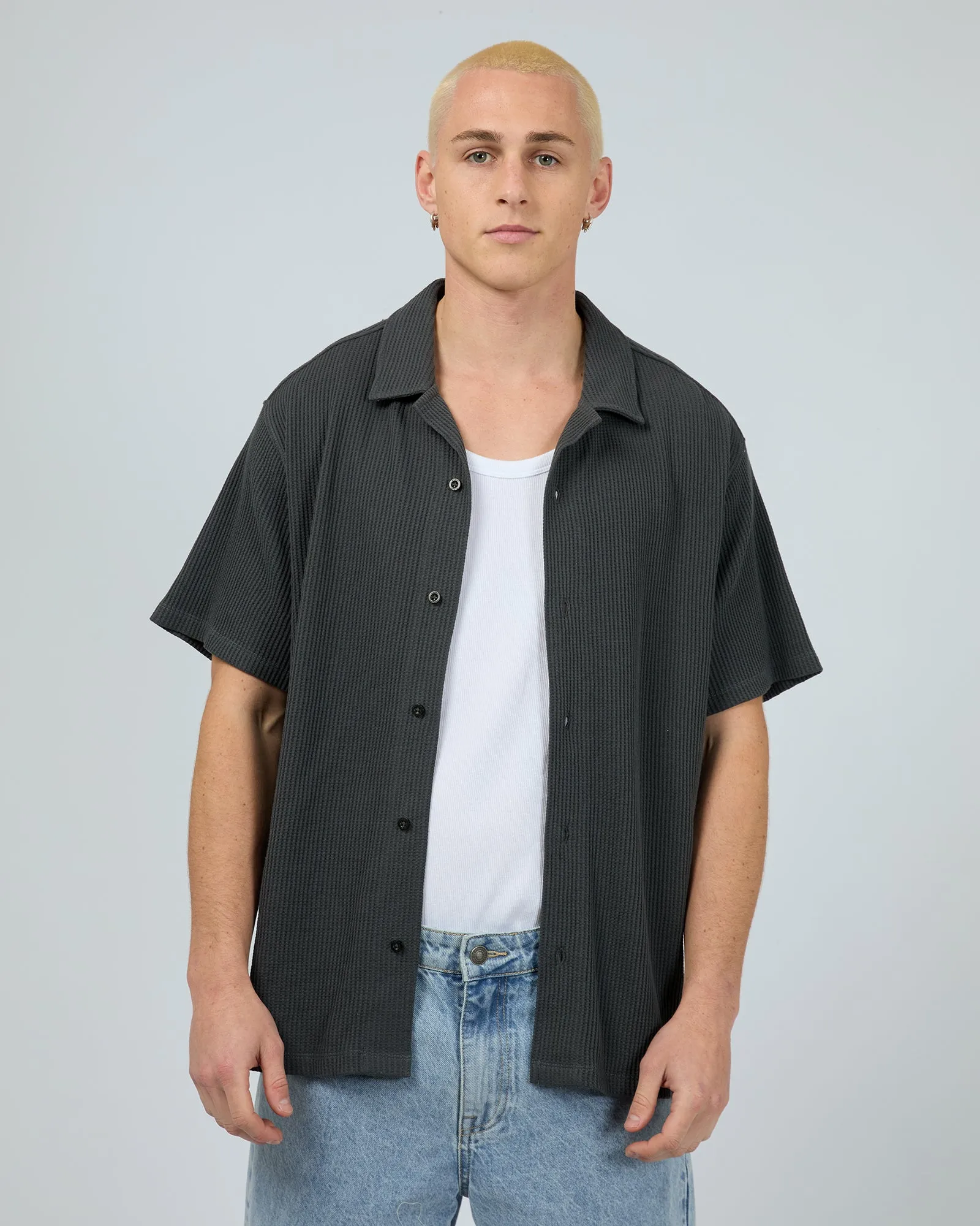 Session Waffle Ss Shirt Charcoal
