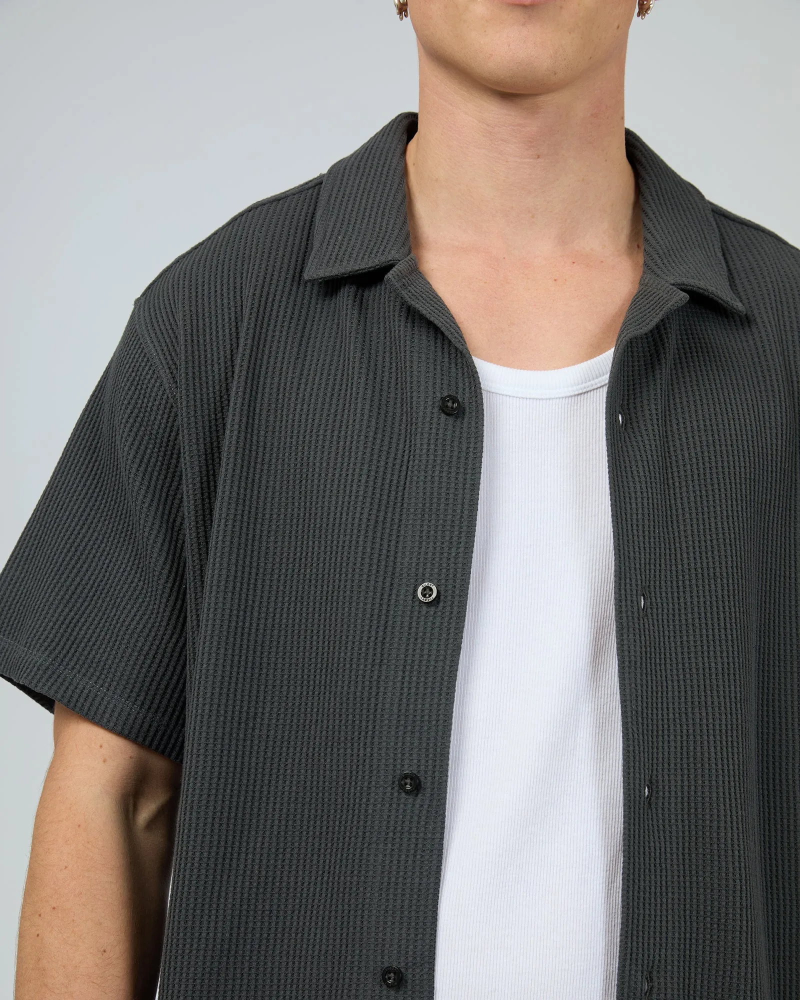 Session Waffle Ss Shirt Charcoal