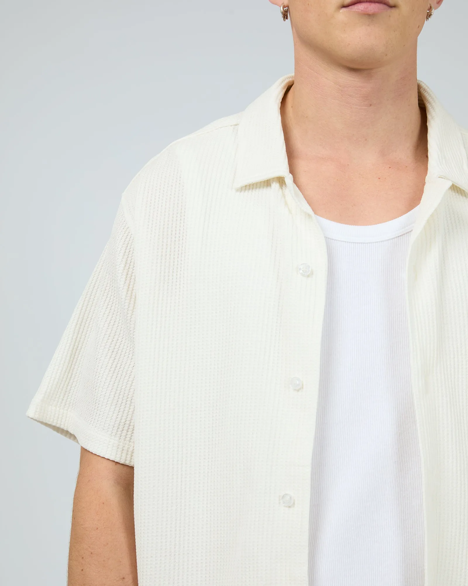 Session Waffle Ss Shirt Natural