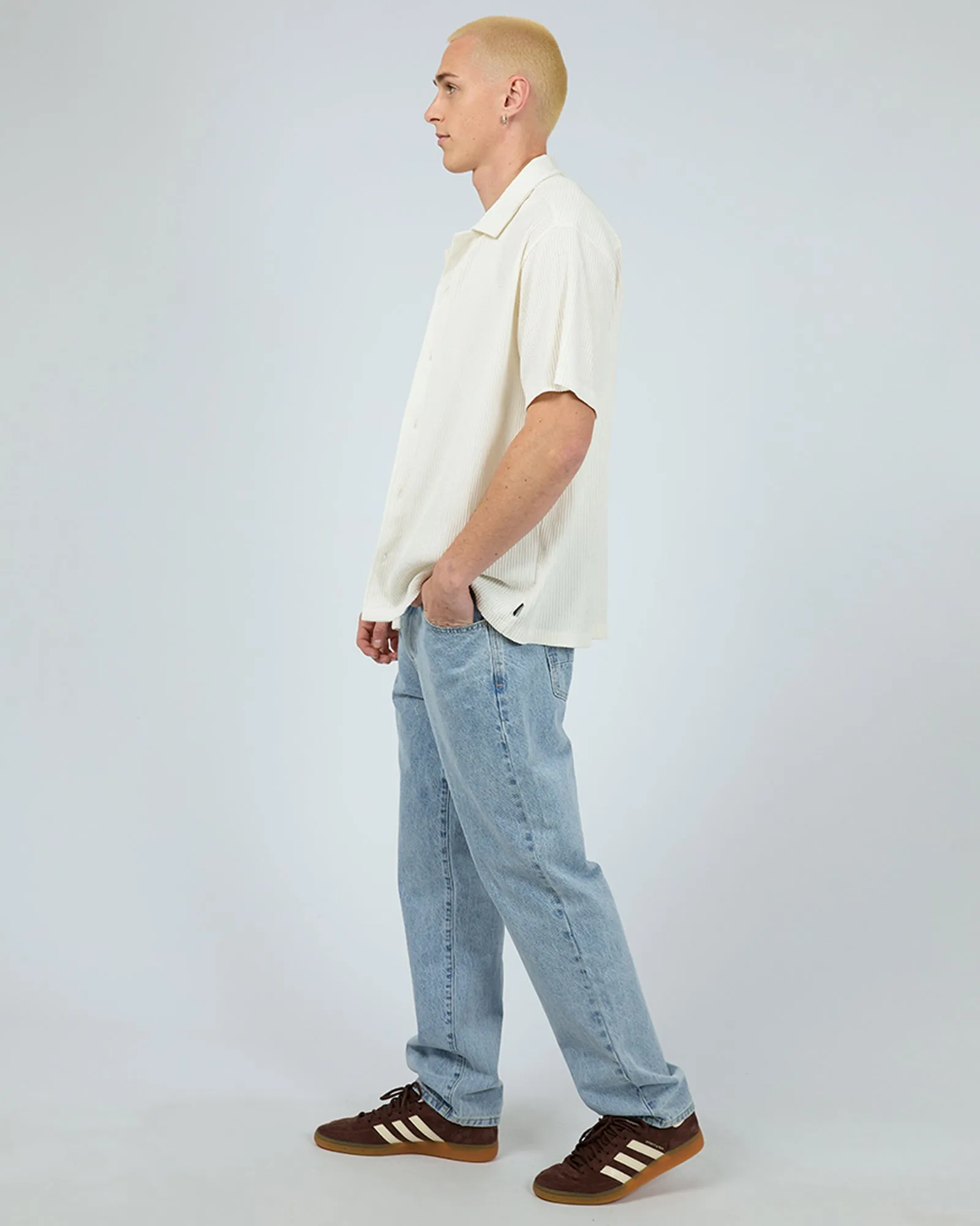 Session Waffle Ss Shirt Natural