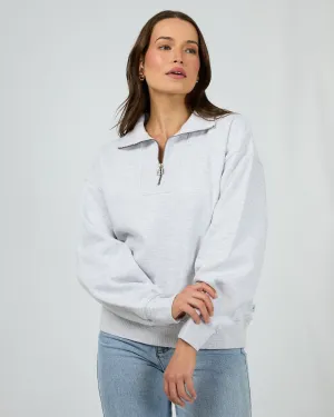 Silent Luxe 1/4 Zip Crew Snow Marle