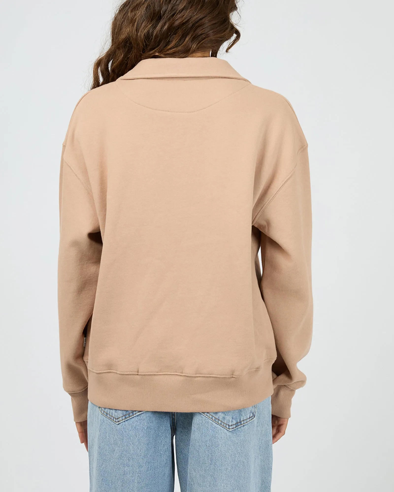 Silent Luxe 1/4 Zip Crew Taupe