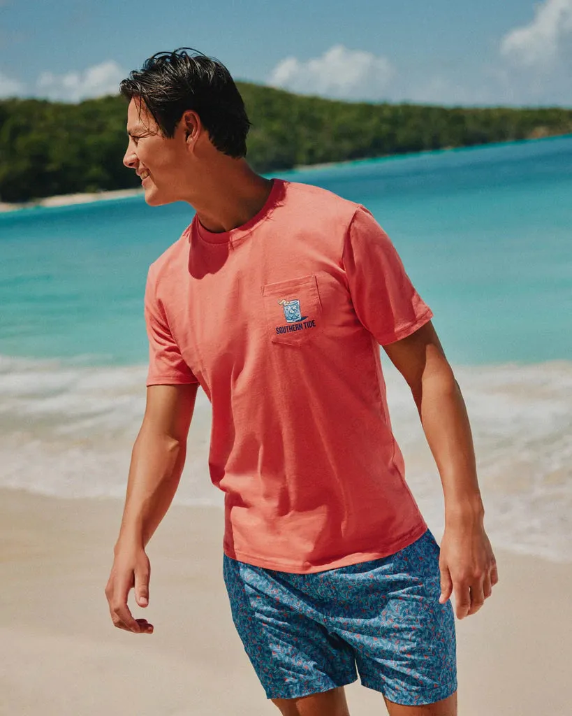 Southern Tide Men's Drinkin In The USA T-shirt - Rosewood Red
