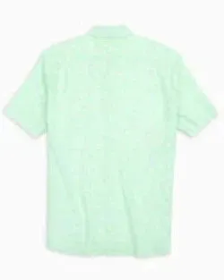 Southern Tide Men's Great Catch Printed Short Sleeve Button Down Shirt - Mist Green