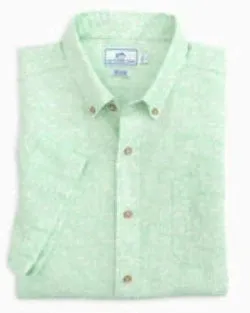 Southern Tide Men's Great Catch Printed Short Sleeve Button Down Shirt - Mist Green