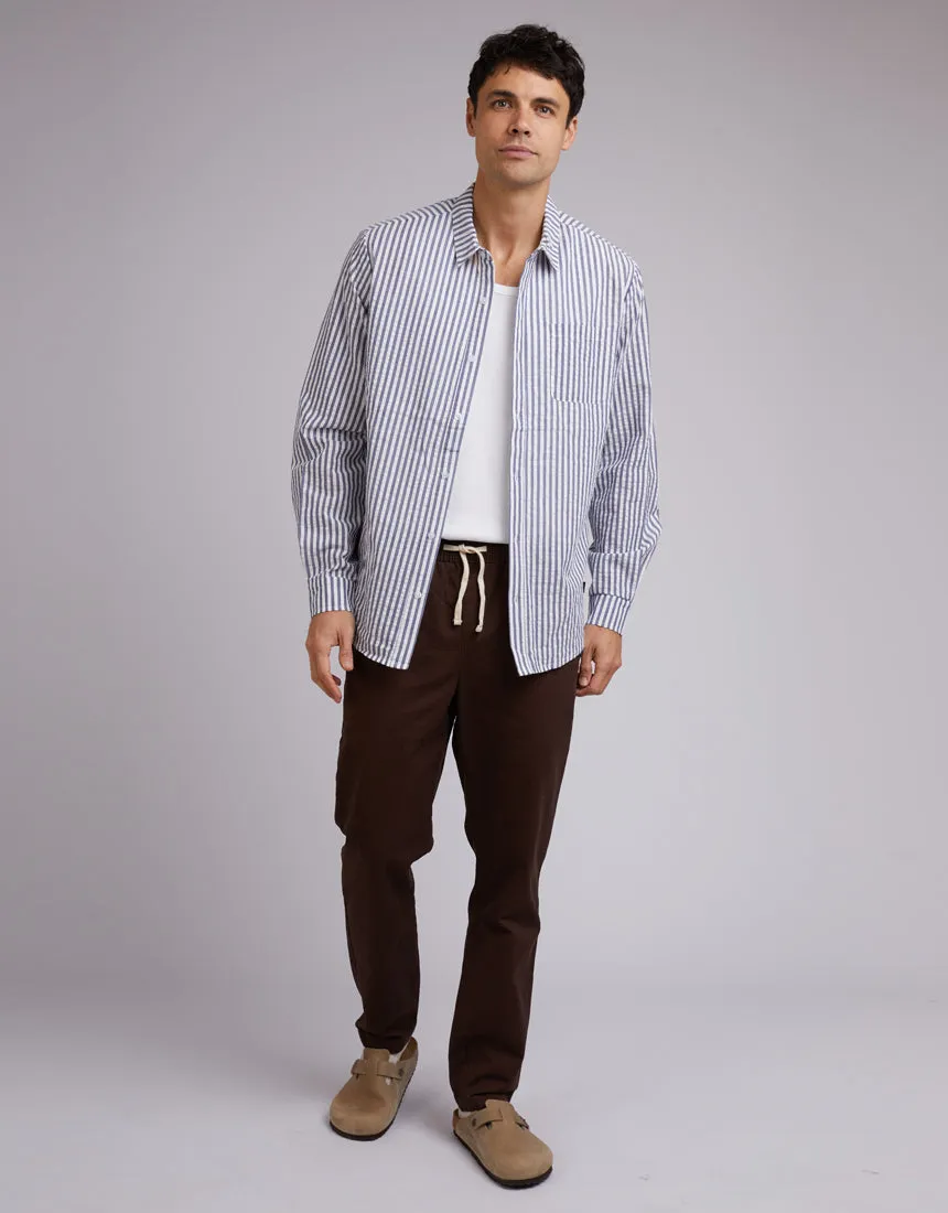 Stripe Long Sleeve Shirt White
