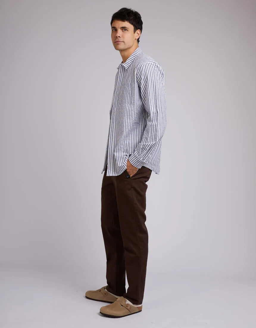 Stripe Long Sleeve Shirt White