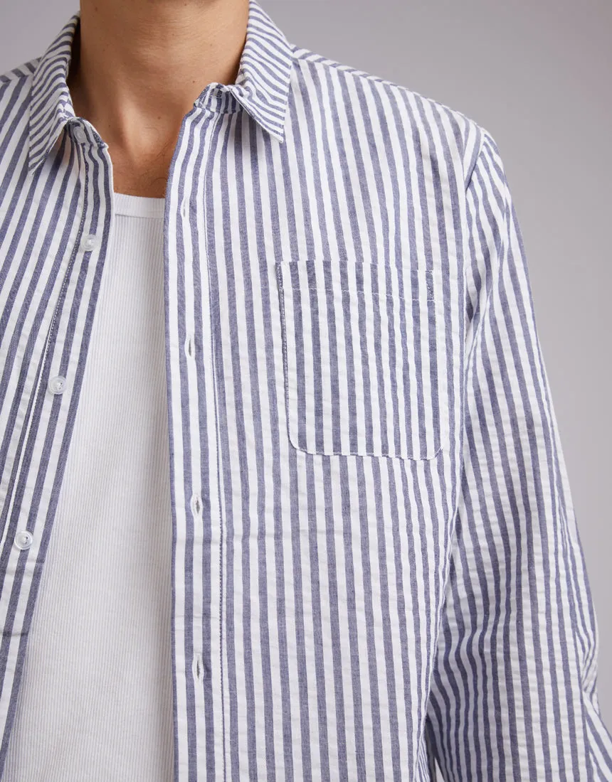 Stripe Long Sleeve Shirt White