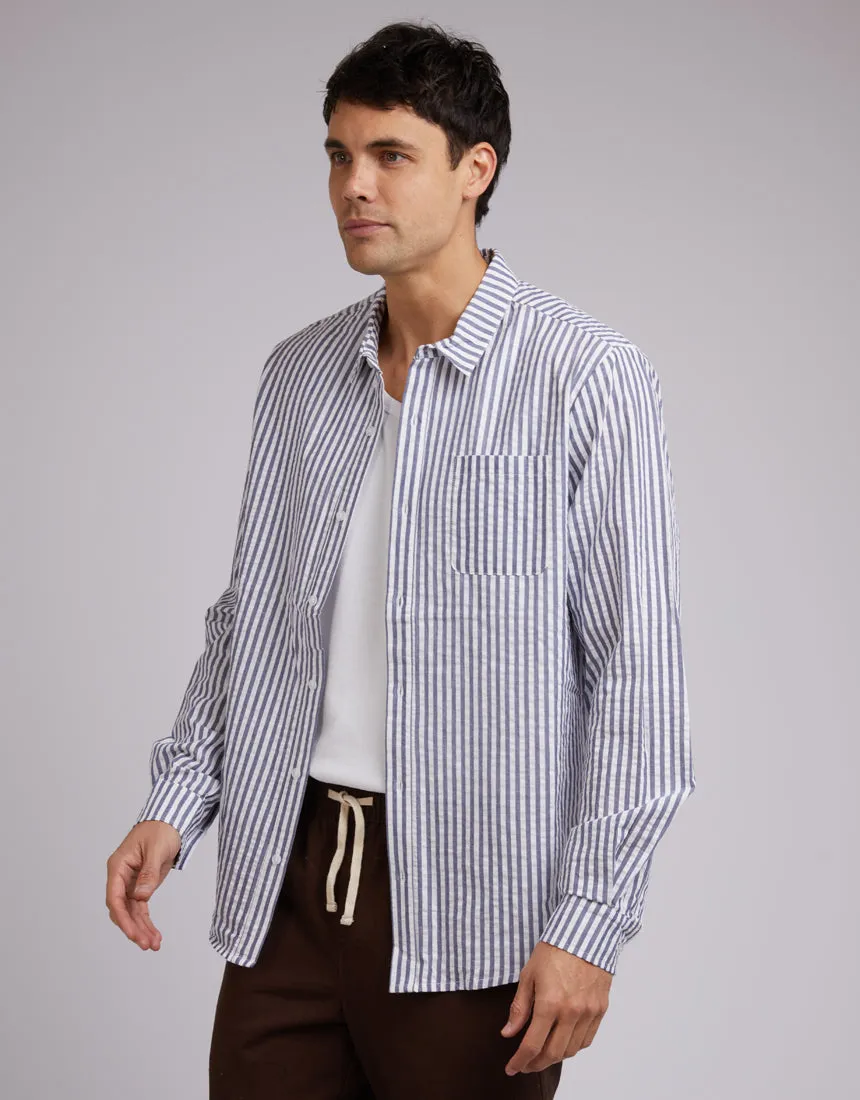 Stripe Long Sleeve Shirt White