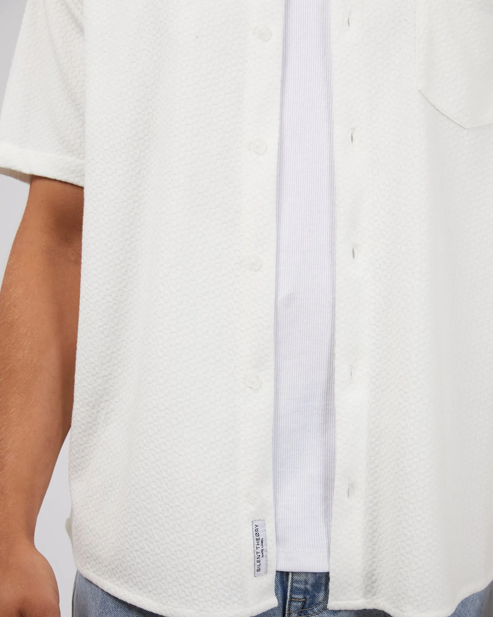 Textured Short Sleeve Shirt White