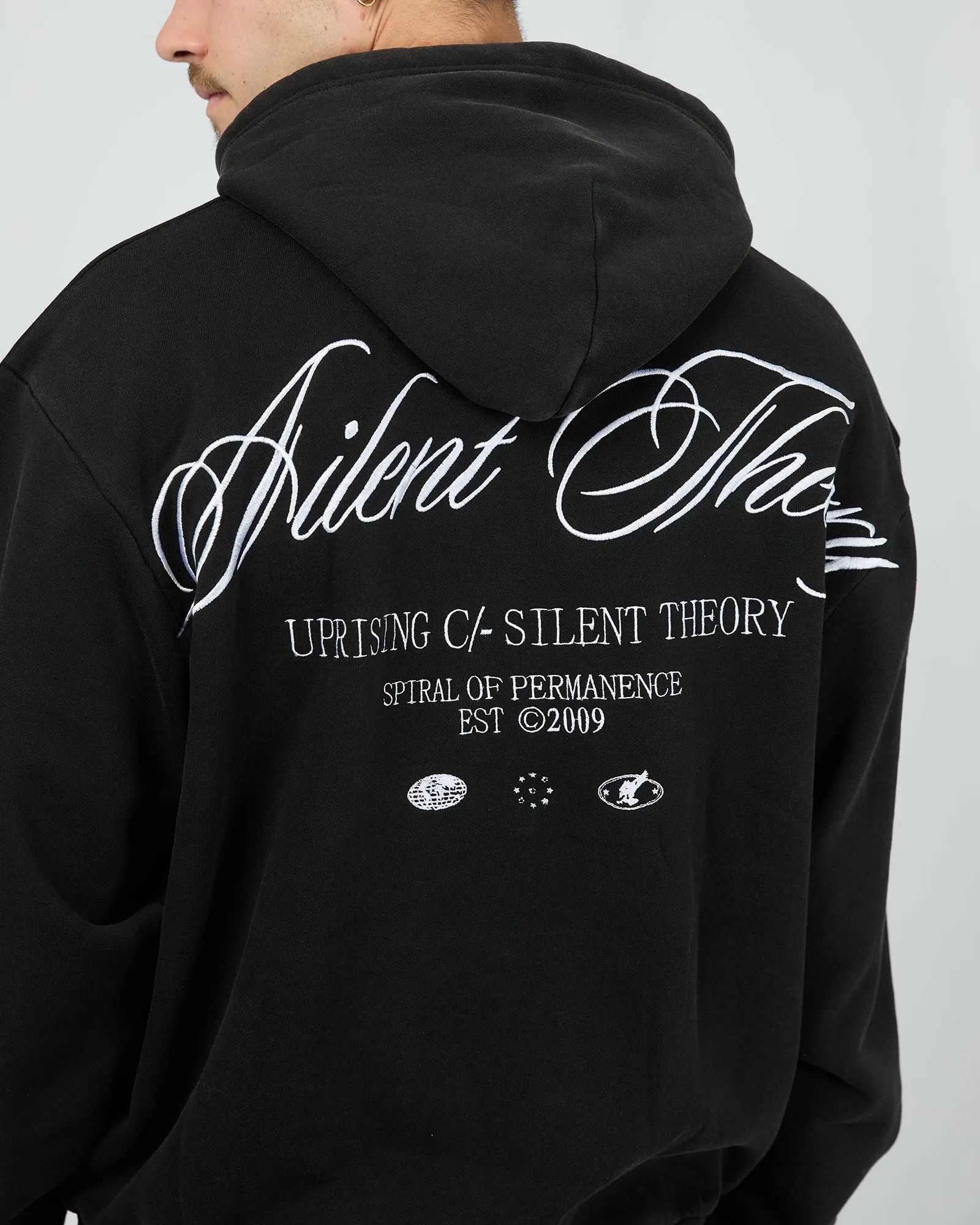 Uprising Hoodie Washed Black