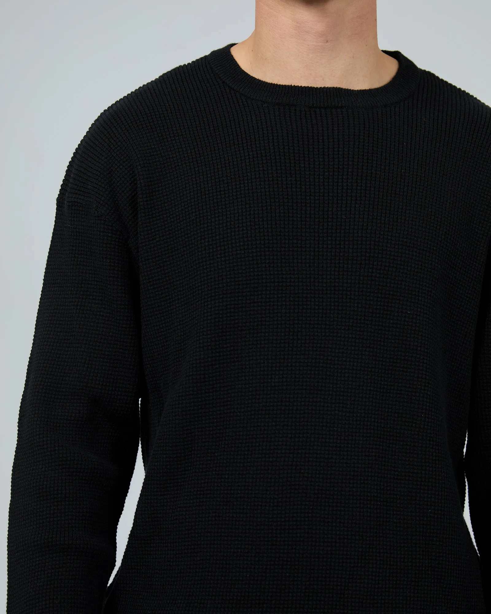 Waffle Knit Black
