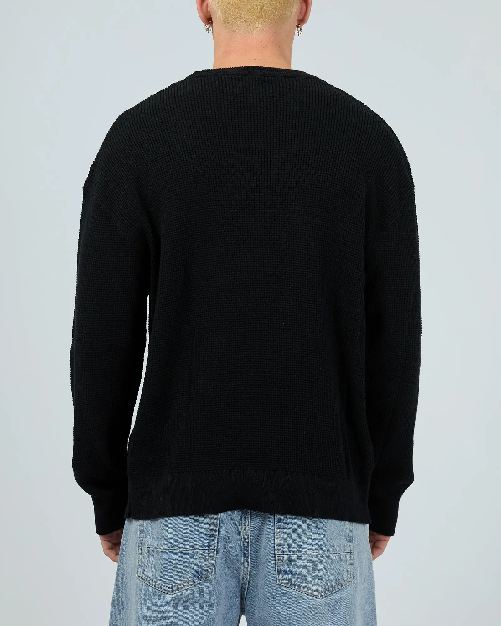 Waffle Knit Black