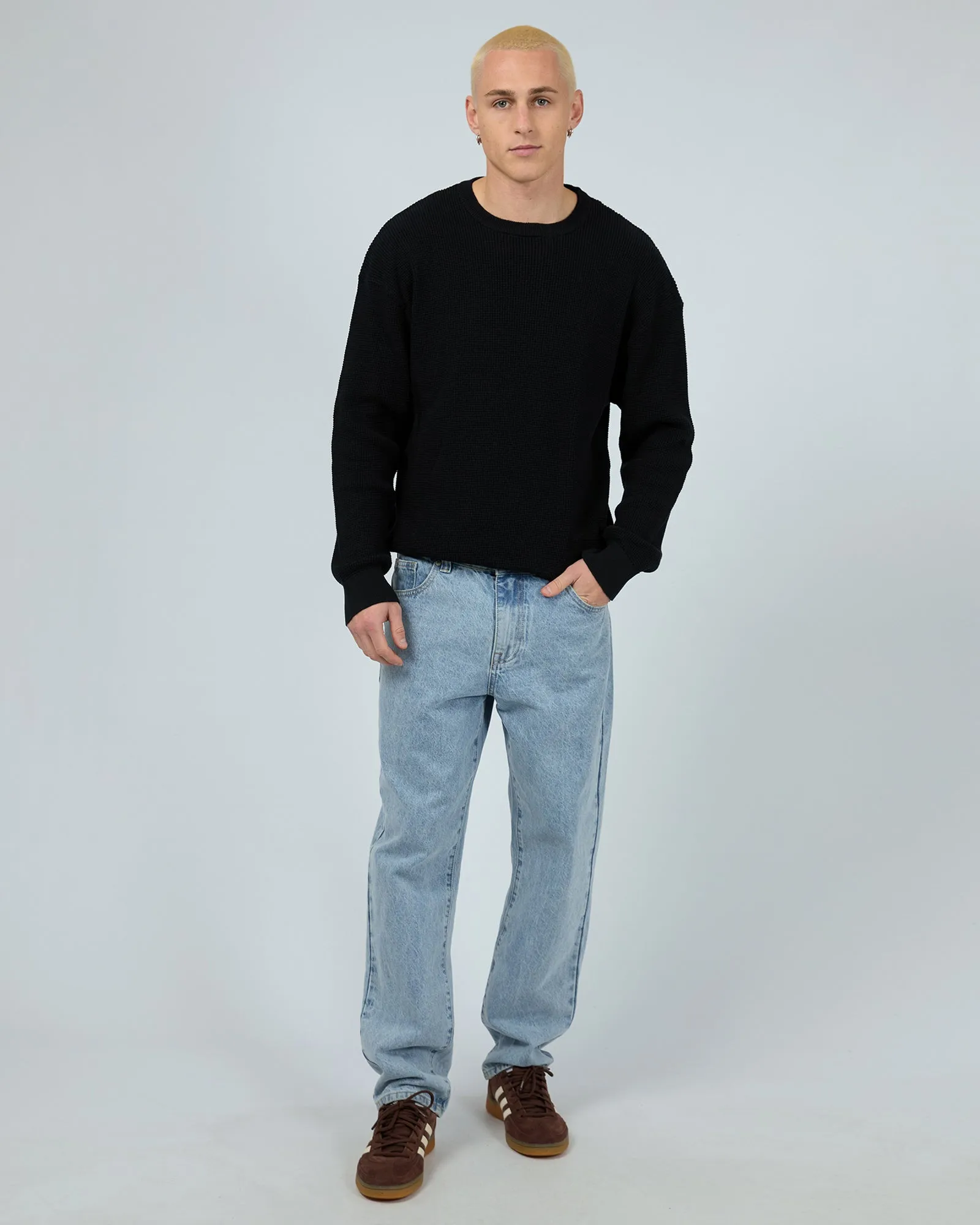 Waffle Knit Black