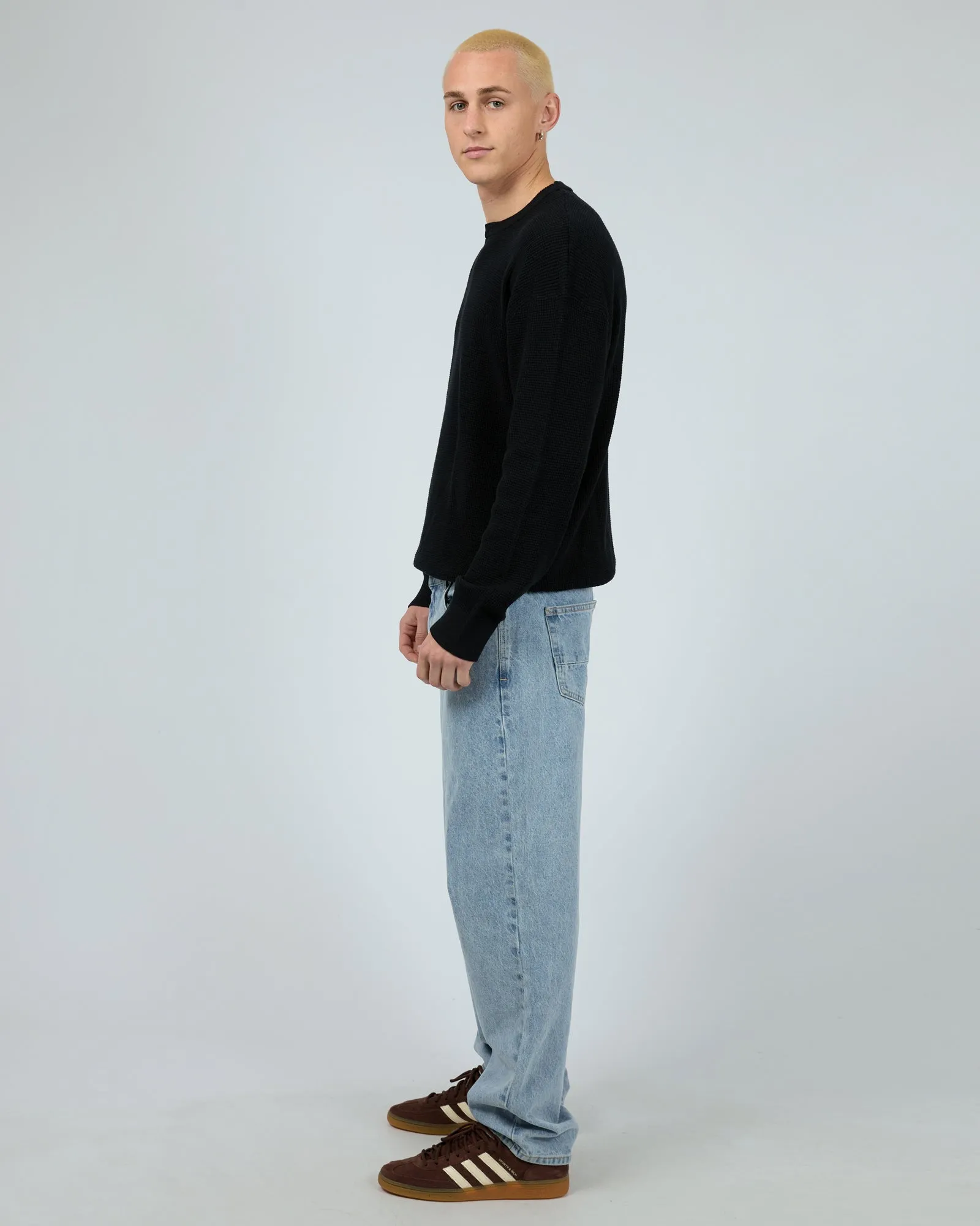 Waffle Knit Black