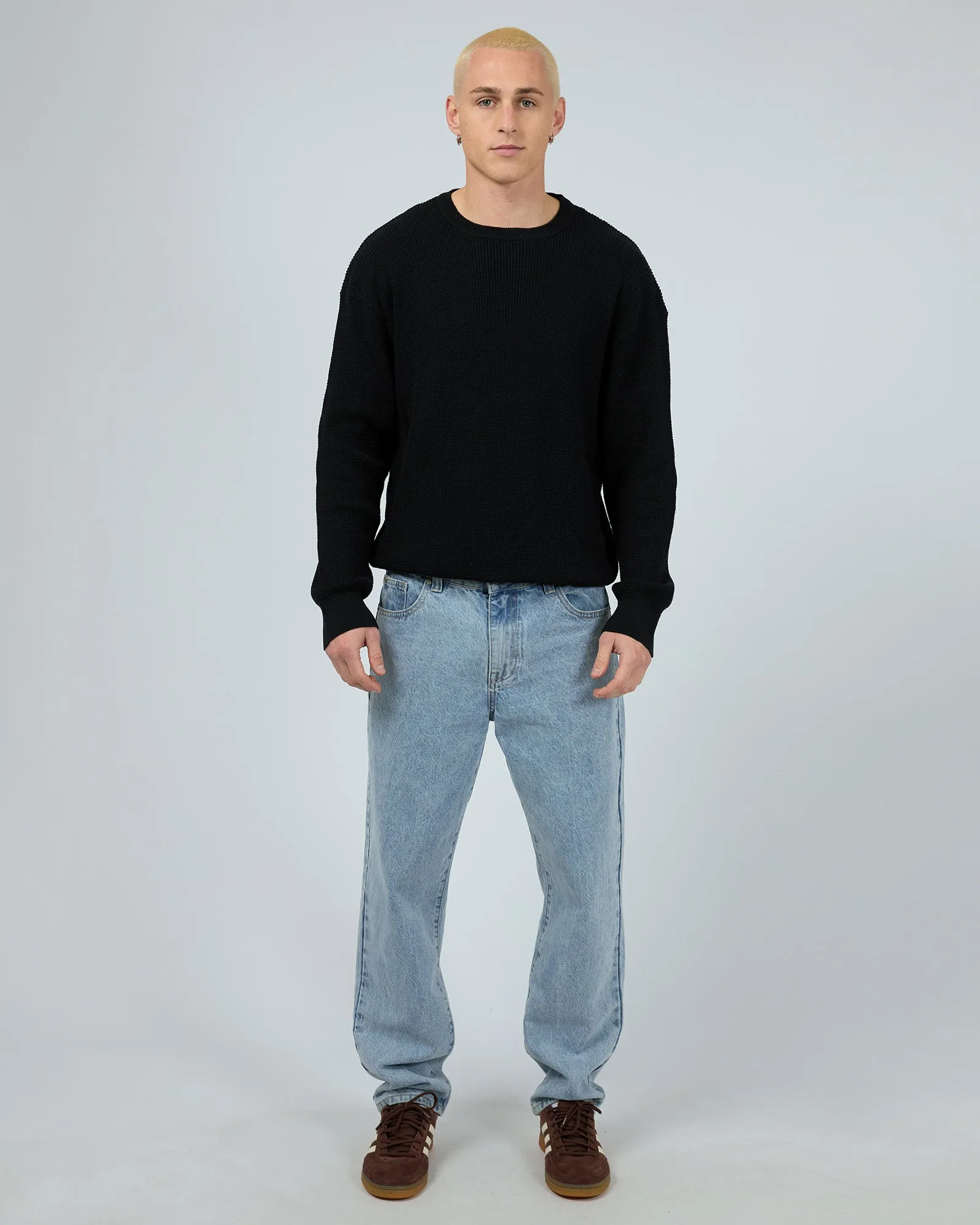 Waffle Knit Black