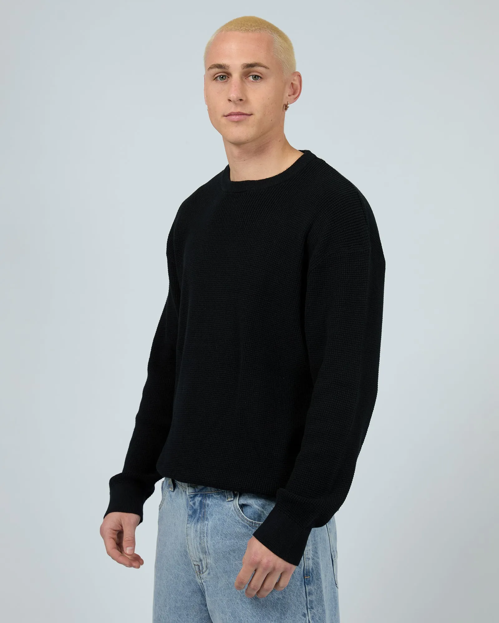 Waffle Knit Black